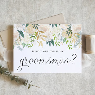Carte Fleurs D'Ivoire Douce Serez-Vous Mon Groomsman