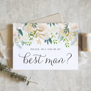 Carte Fleurs D'Ivoire Douce Serez-Vous Mon Meilleur Homm