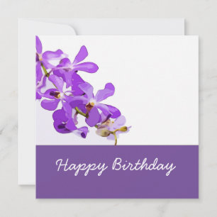 Carte Fleurs d'orchidées violettes à l'anniversaire