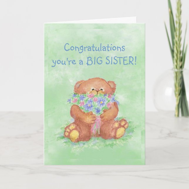 Carte Fleurs d'ours de FunTeddy de GRANDE SOEUR de (Devant)