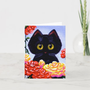 Carte Fleurs drôles mignonnes Creationarts de roses de