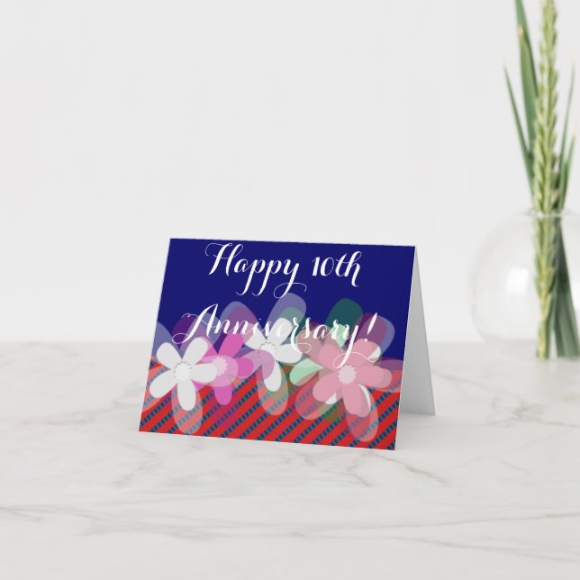 Carte Fleurs du 10e anniversaire du mariage (Devant)
