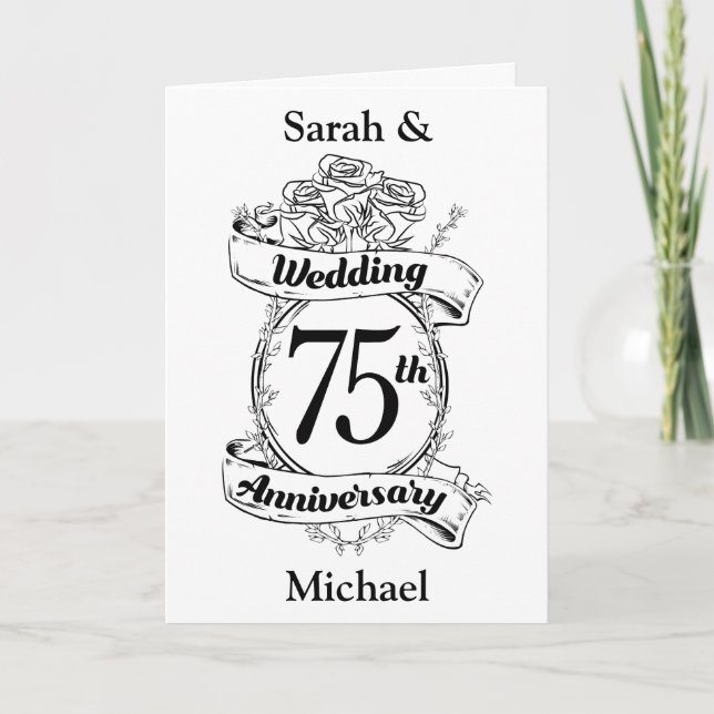 Carte Fleurs du 75e anniversaire des Mariages (Devant)