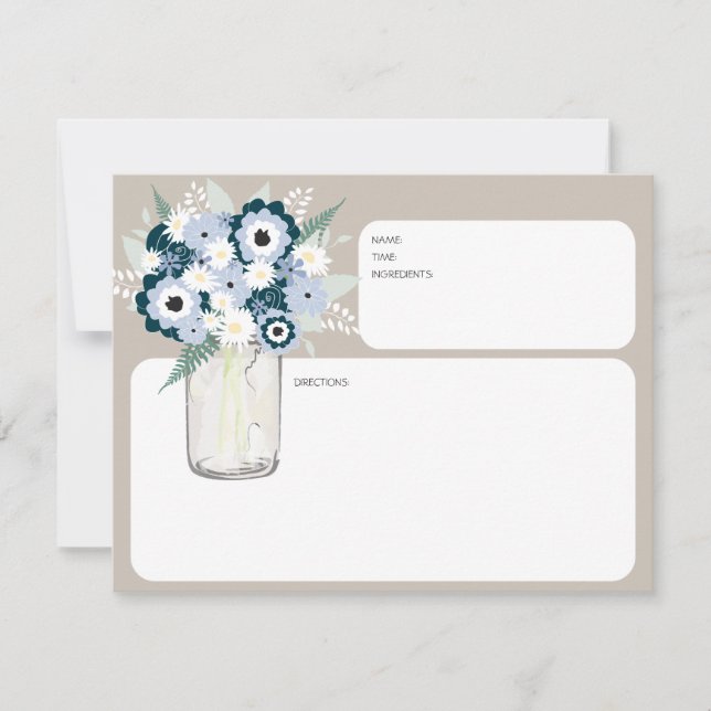 Carte Fleurs en pot Mason Jar, Fiche de recette (Devant)