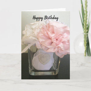 Carte Fleurs en soie dans un vase