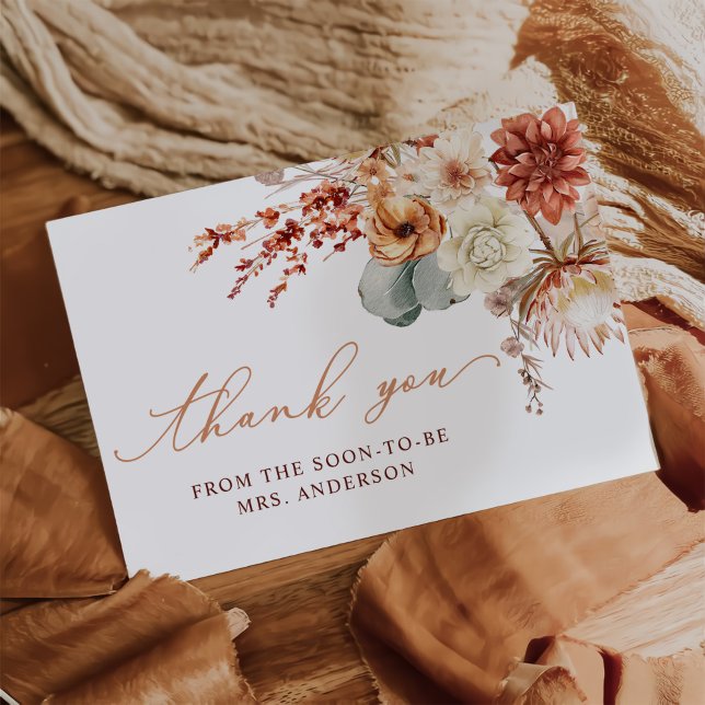 Carte Fleurs en terre cuite Automne Fête des mariées Mer (Créateur téléchargé)