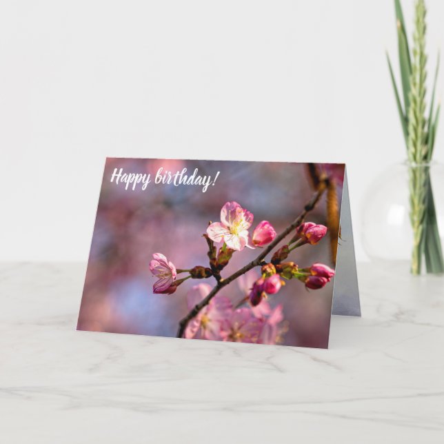 Carte Fleurs Et Boules De Sakura Éclairées Par Un Jour D (Devant)