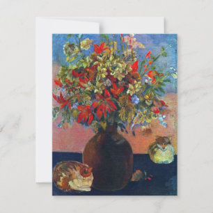 Carte Fleurs et Chats de Paul Gauguin, Beaux-Arts Ancien