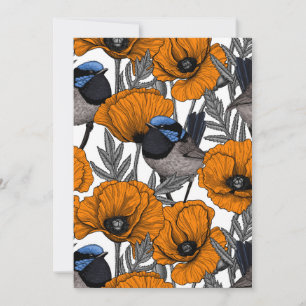 Carte Fleurs et fleurs de pavot orangé 2
