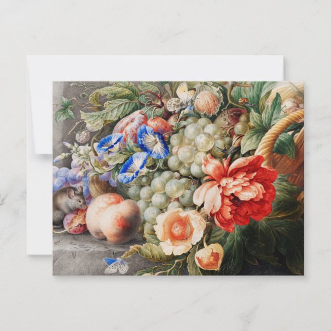 Carte Fleurs et fruits de vie morte Art classique (Devant)