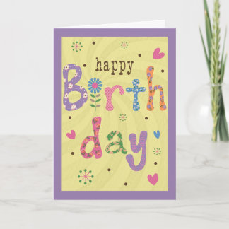 Carte Fleurs et motifs d'anniversaire