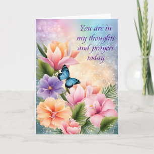 Carte Fleurs et Papillon Pensées et Prières Magiques
