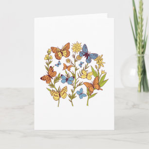 Carte Fleurs et papillons