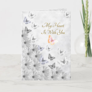 Carte Fleurs et papillons - Perte d'une soeur
