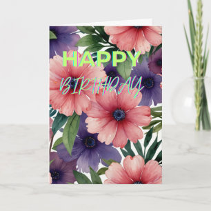 Carte Fleurs Extraordinaires Joyeux anniversaire