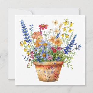 Carte Fleurs Fantaisistes dans une Illustration Florale 