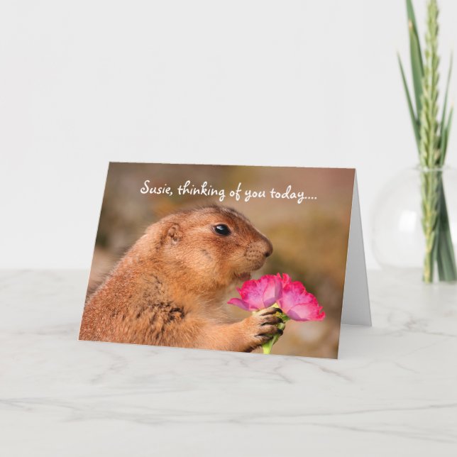 Carte Fleurs fermières de chien de prairie amusantes (Devant)