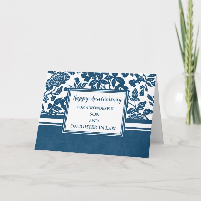 Carte Fleurs Fils et Fille en droit Anniversaire (Devant)