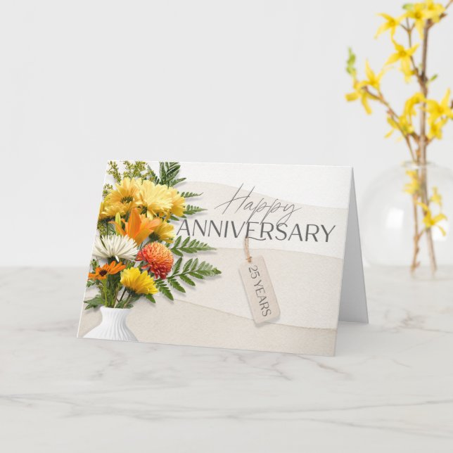 Carte Fleurs fraîches du 25e anniversaire de l'emp (Fleur jaune)