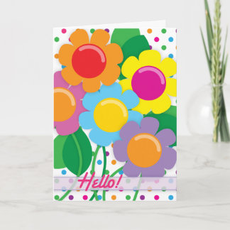 Carte Fleurs gaies à dire bonjour !