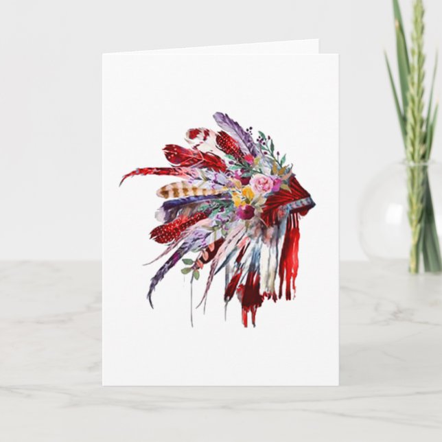 Carte Fleurs indiennes amérindiennes featehhhoutte (Devant)
