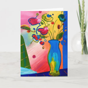 Carte Fleurs inspirées de Peter Max Greeting Card