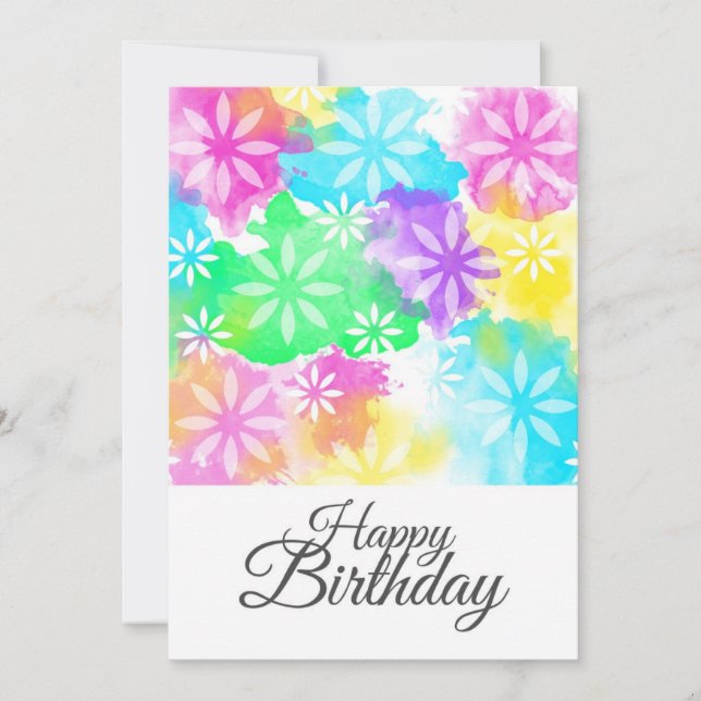 Carte Fleurs Joyeux Anniversaire (Devant)