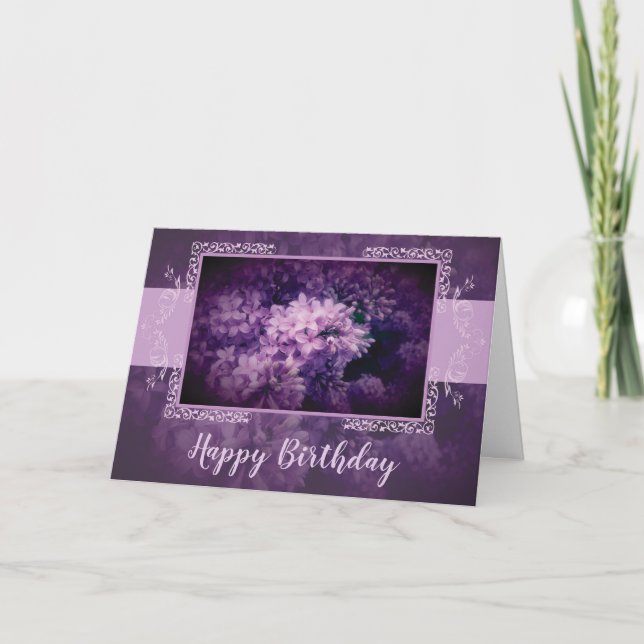 Carte Fleurs Lilac Élégantes (Devant)