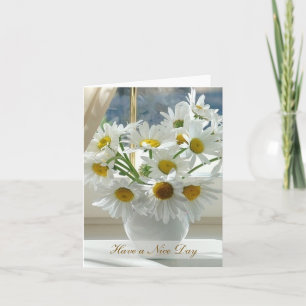 Carte Fleurs marguerites blanches par jour ensoleillé