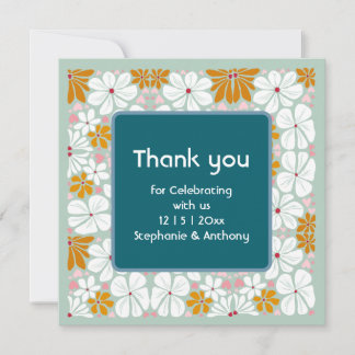 Carte Fleurs mariages Retro Super les années 70 Boho mer