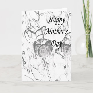 Carte Fleurs noires et blanches