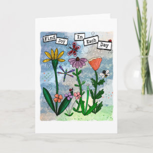 Carte Fleurs, notes musicales et oeuvres d'art de la joi