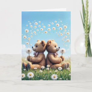 Carte Fleurs Nounours commémoratives