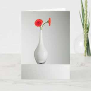 Carte Fleurs Orange Gerbera dans Vase