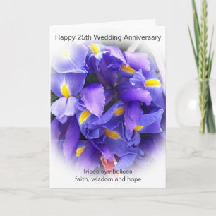 Carte Fleurs Personnalisé 25e anniversaire de mariage