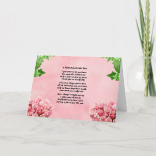Carte Fleurs - poème ami