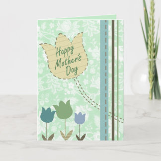 Carte Fleurs, points et bandes