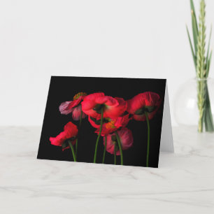 Carte Fleurs   Poppies rouges