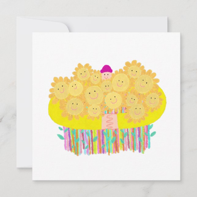 Carte Fleurs pour anniversaire (Devant)