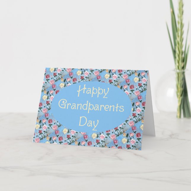 Carte Fleurs Pour La Journée Grand-Mère-Grand-Parents (Devant)