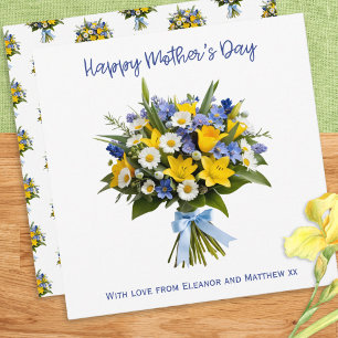 Carte Fleurs printanières jolies personnalisées pour la