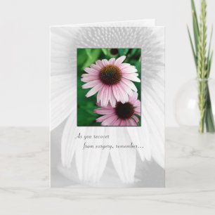 Carte Fleurs roses à récupérer de la chirurgie