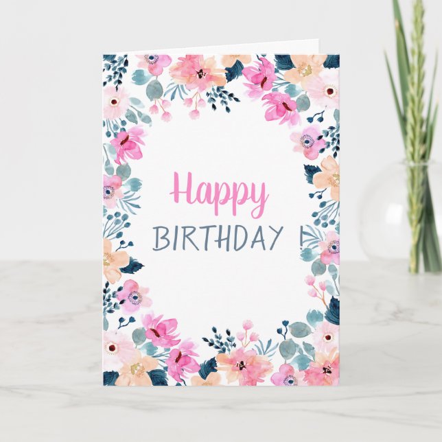 Carte Fleurs roses Chic Garden (Devant)