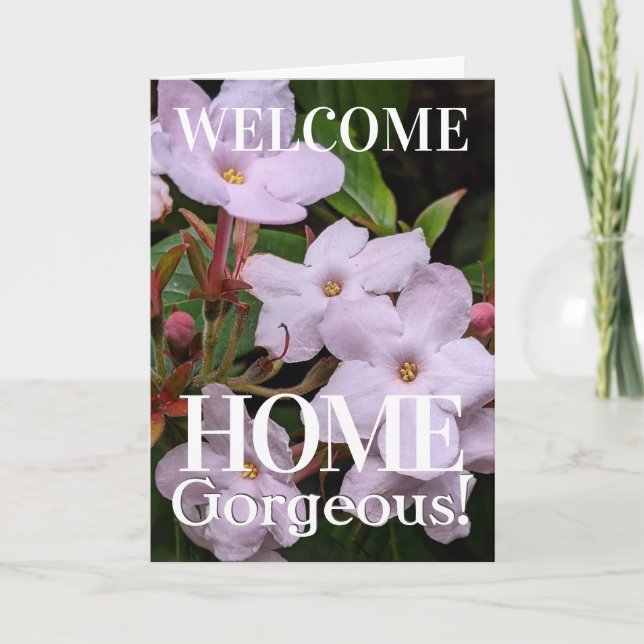Carte Fleurs Roses Douces Accueil Personnalisé Accueil M (Devant)