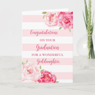 Carte Fleurs roses Godgirl Graduation
