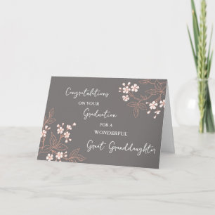 Carte Fleurs roses Grande Petite-Fille Graduation