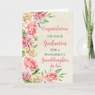 Carte Fleurs roses Grandgirl en droit