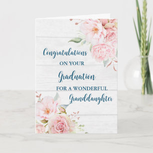 Carte Fleurs roses Grandgirl Graduation