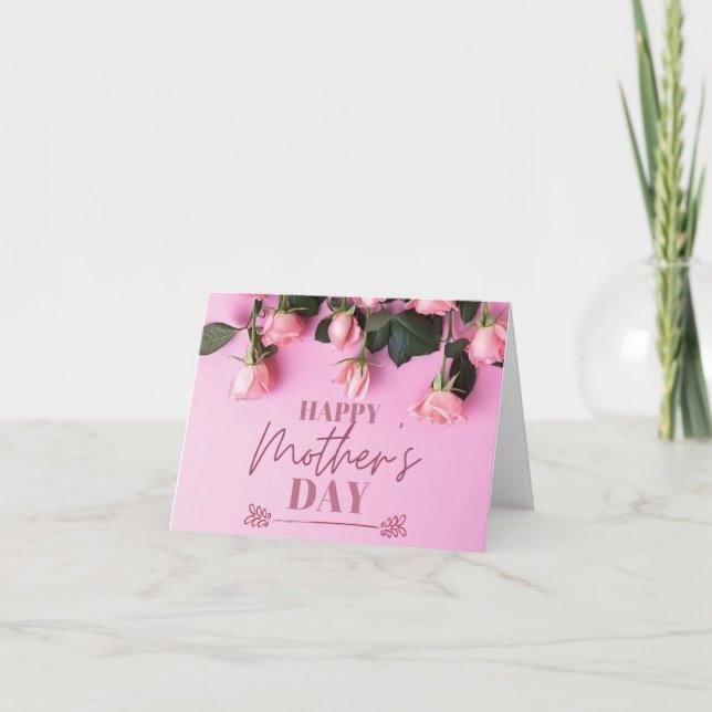 Carte Fleurs roses pour la fête des mères italienne  (Devant)