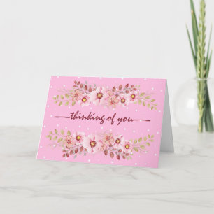 Carte Fleurs Roses Qui Pensent À Vous
